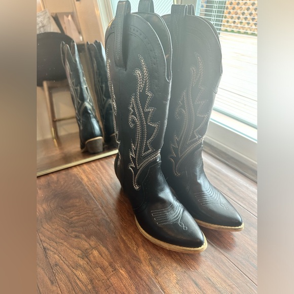 Like New  Rollo Cowgirl Boots Size 7 BLACK - Picture 9 of 16